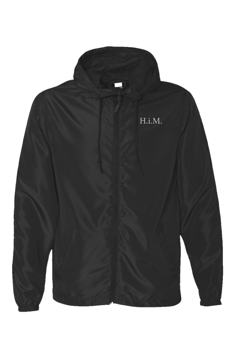 H.i.M. Embroidered Lightweight Zip-Up Windbreaker