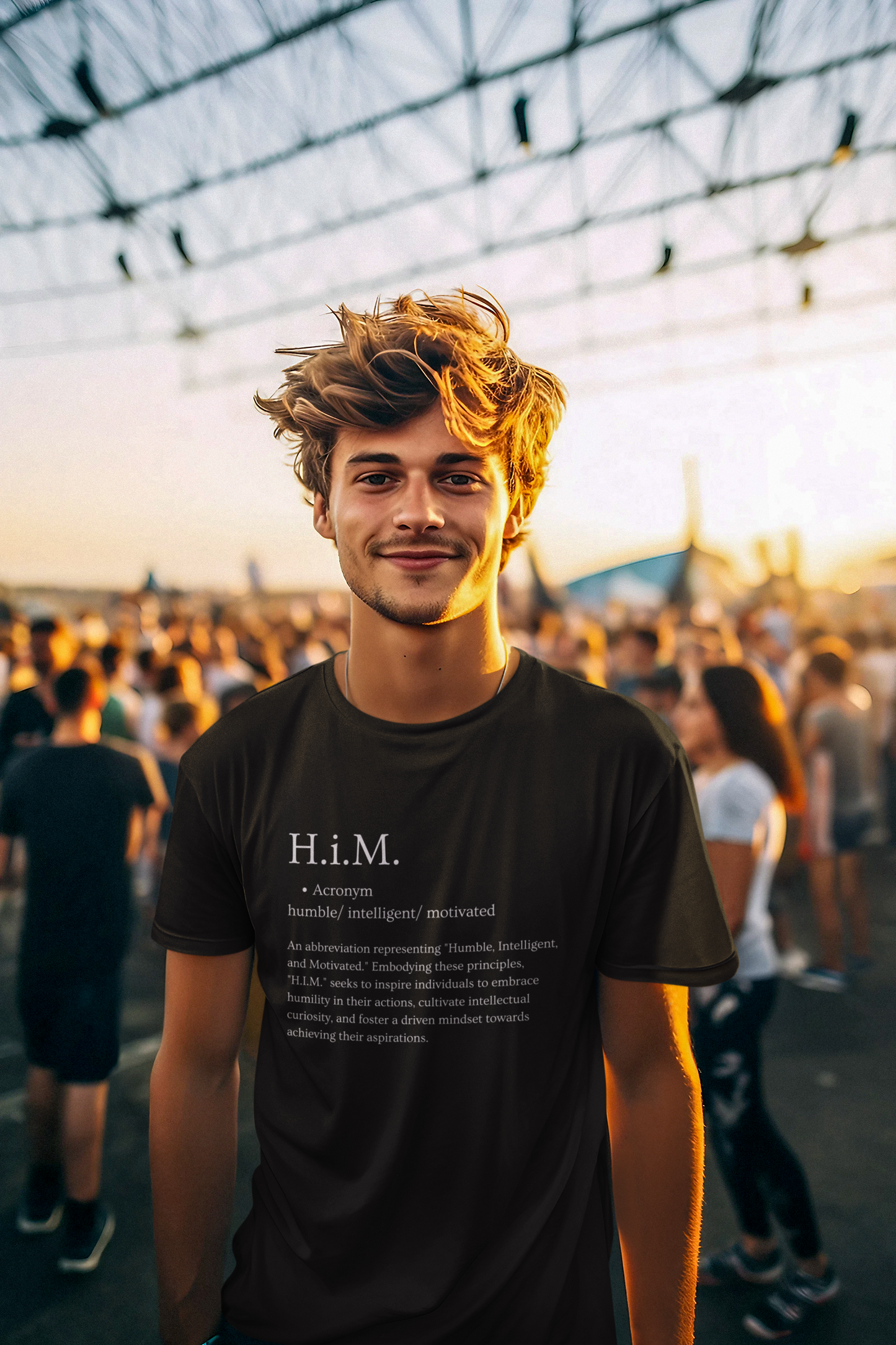 H.i.M. Signature Tee - Black (White Letters)