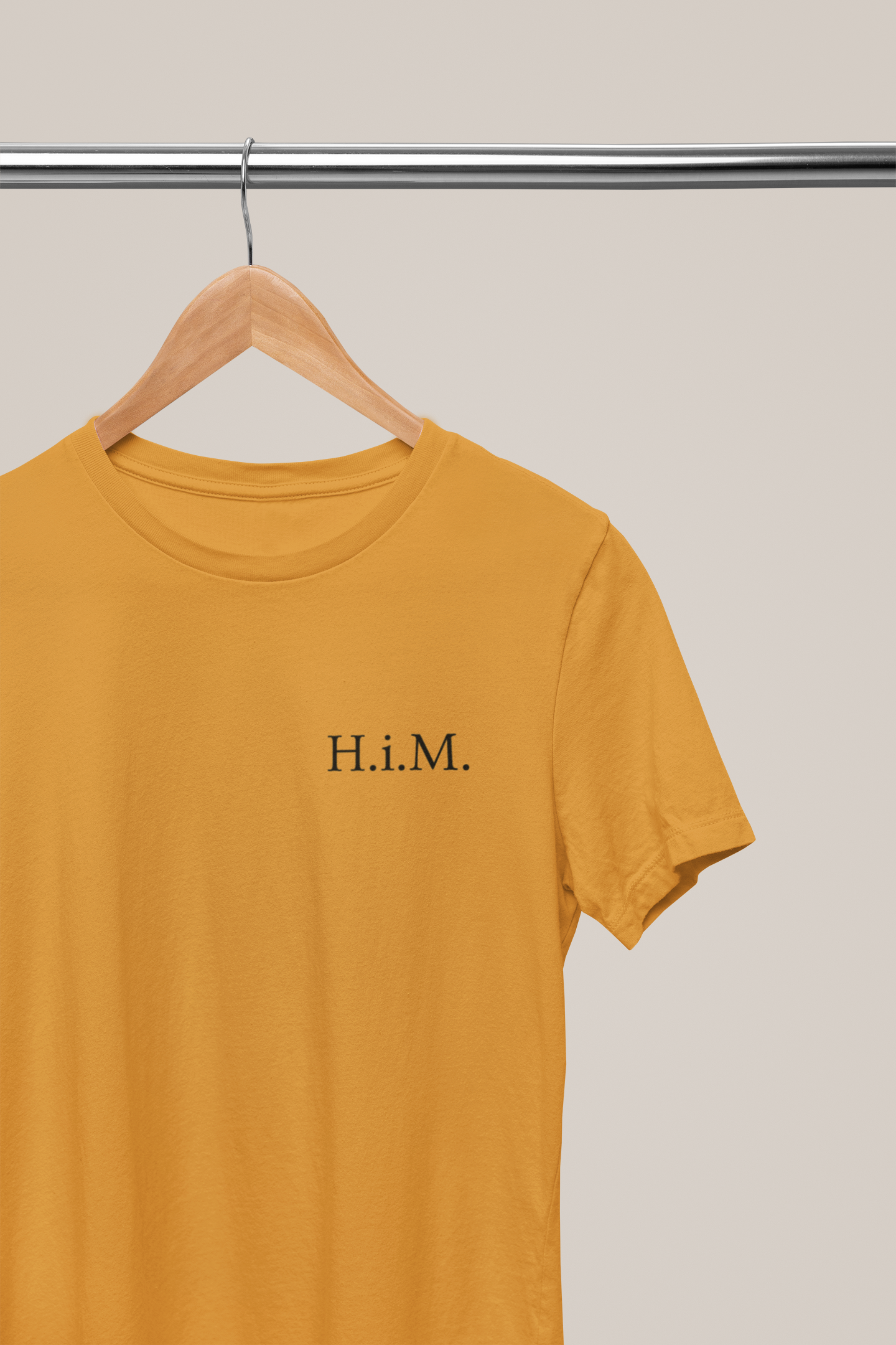 H.i.M. Premium Embroidered Tee - Mustard (Black Stitch)