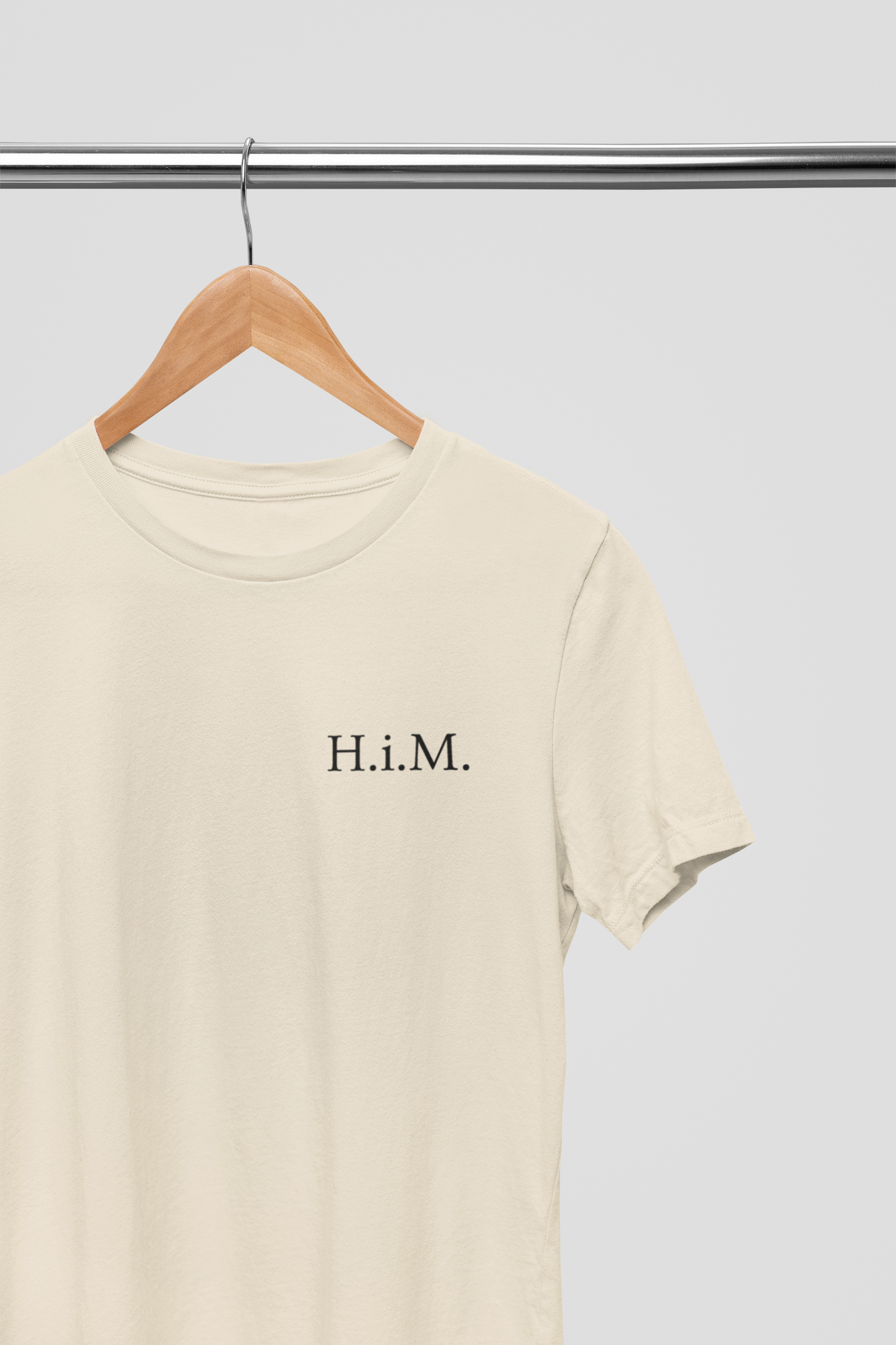 H.i.M. Premium Embroidered Tee - Tan (Black Stitch)