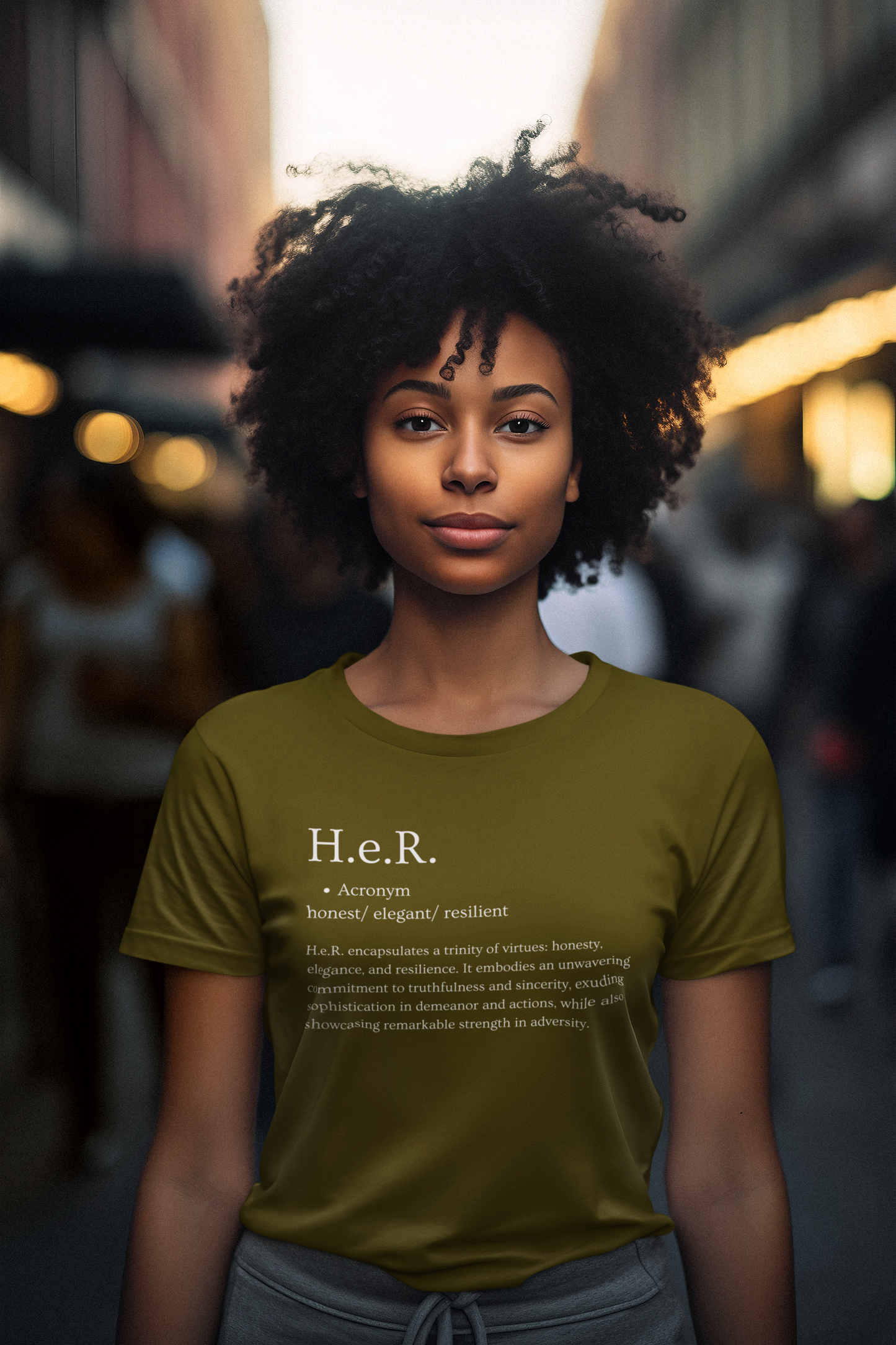 H.e.R. Signature Tee - Military Green (White Letters)