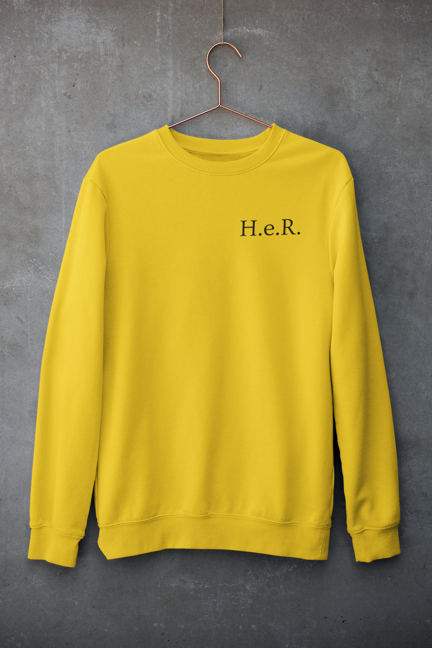 H.e.R. Premium Embroidered Crewneck Sweatshirt - Gold (Black Stitch)