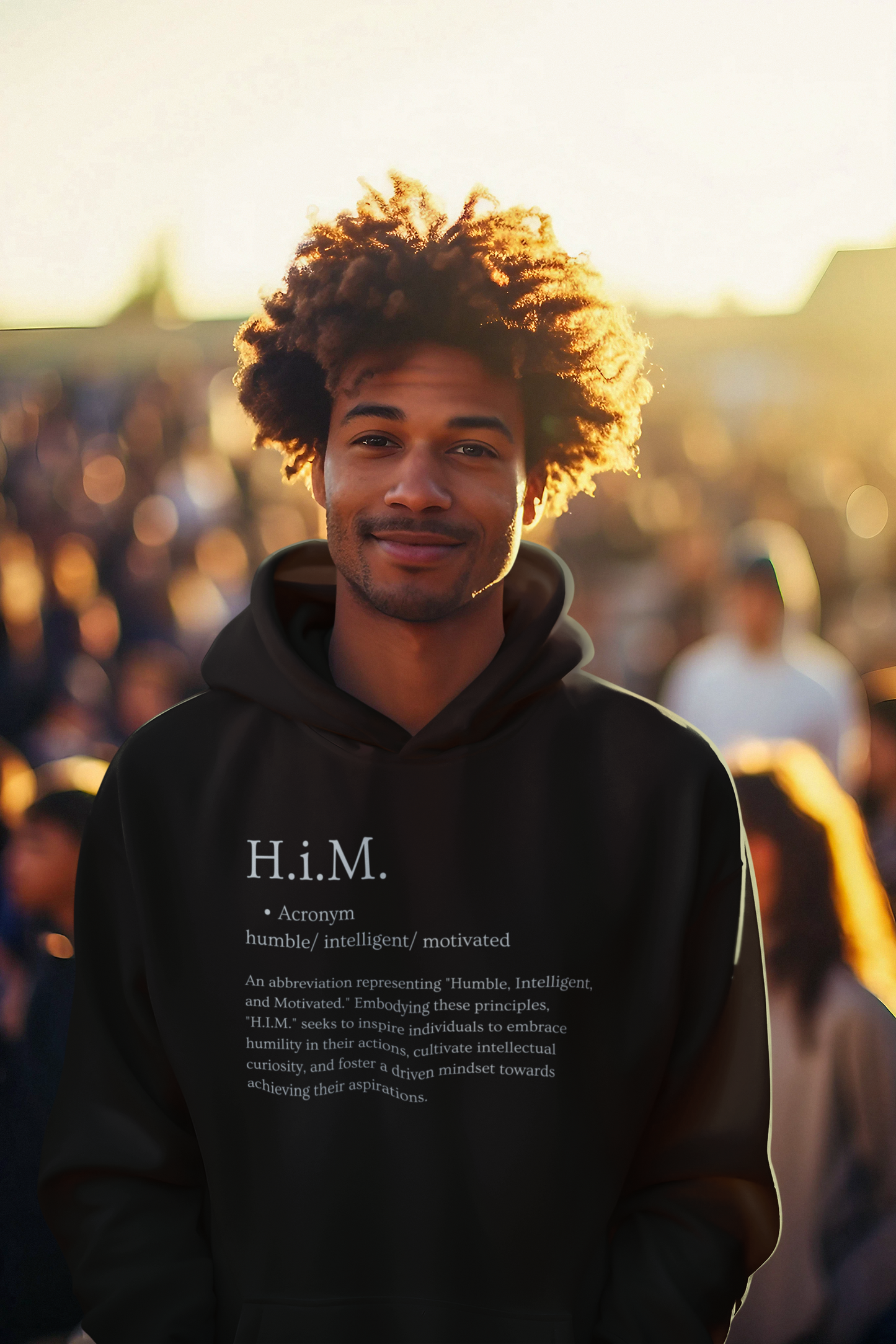H.i.M. Signature Hoodie - Black (White Letters)