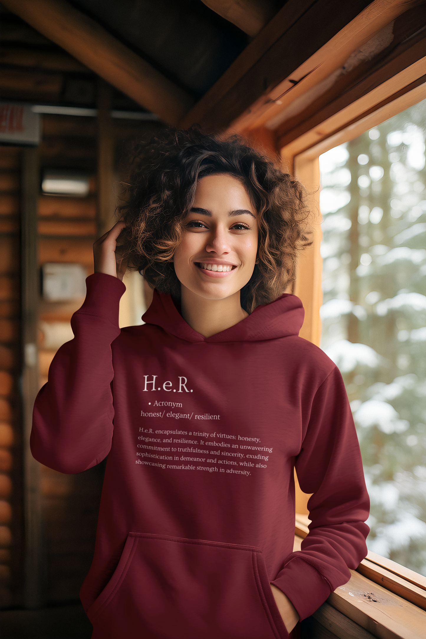 H.e.R. Signature Hoodie - Maroon (White Letters)