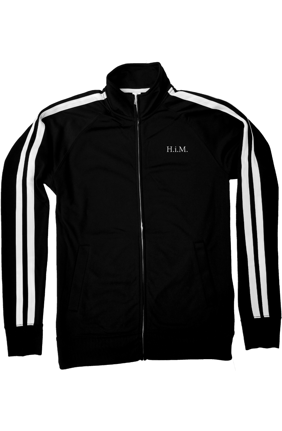 H.i.M. Embroidered Track Jacket - Black (White Stitch)