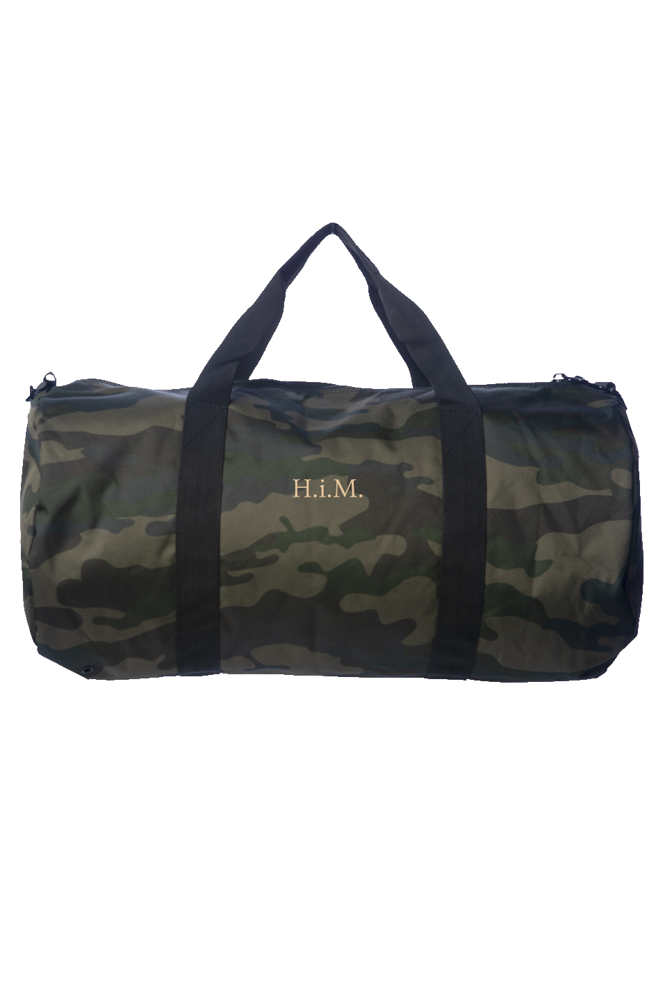 H.i.M. Embroidered Classic Camo Duffle Bag (Sandstone Stitch)