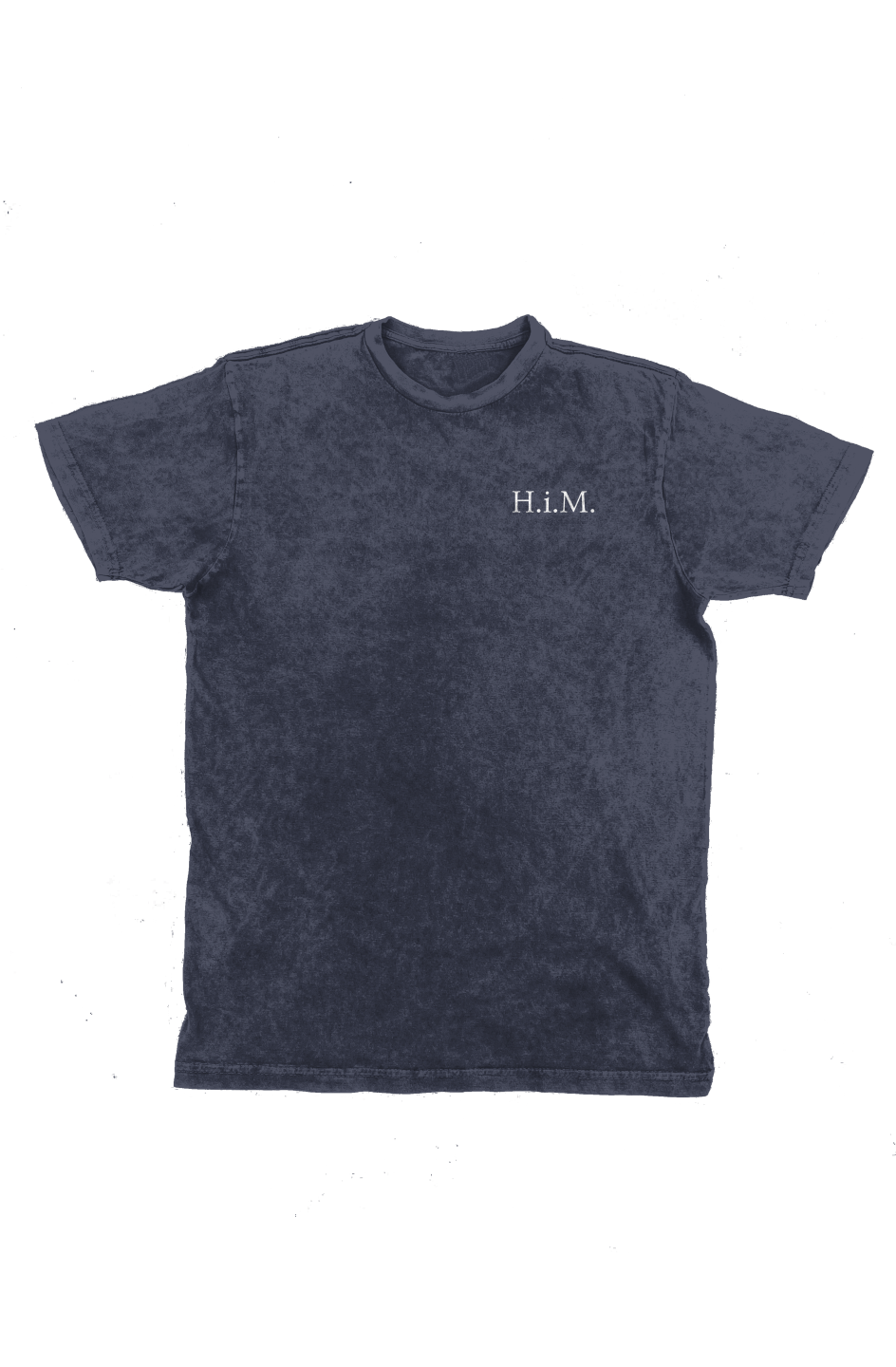 H.i.M. Premium Embroidered Vintage T-Shirt - Denim (White Stitch)