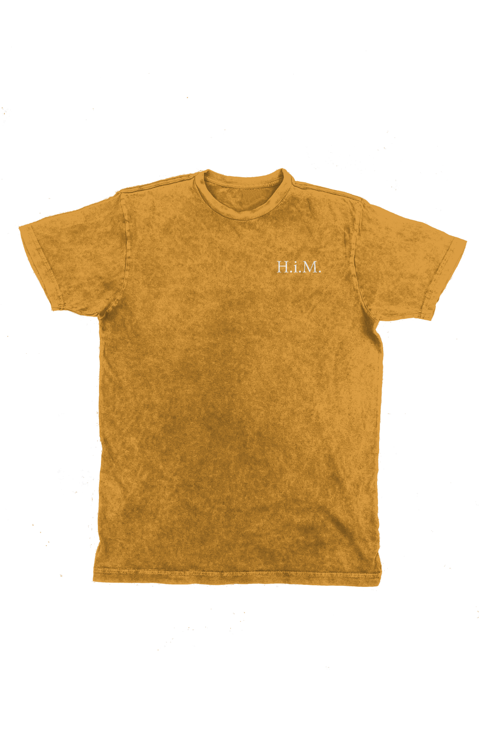 H.i.M. Premium Embroidered Vintage T-Shirt - Mustard (White Stitch)