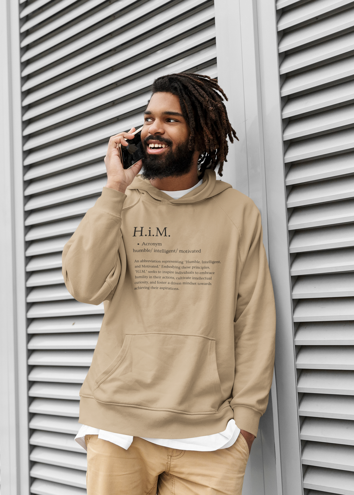 H.i.M. Signature Hoodie - Sandstone (Black Letters)