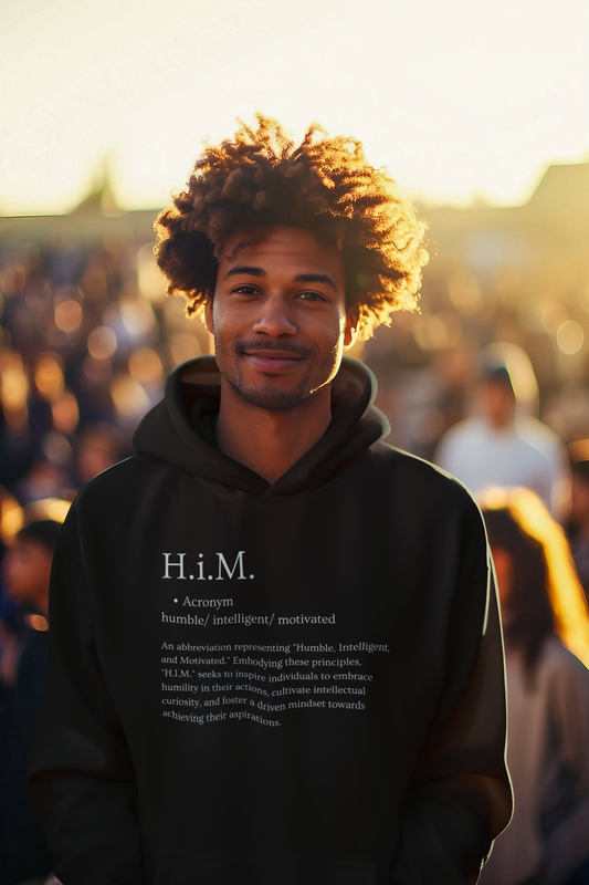 H.i.M. Signature Hoodie - Black (White Letters)