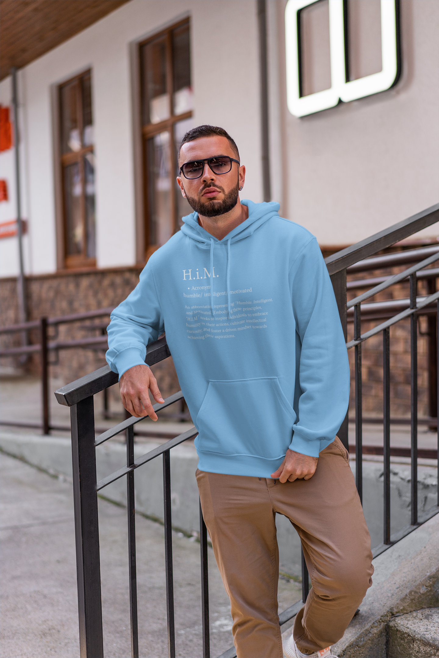 H.i.M. Signature Hoodie - Carolina Blue (White Letters)